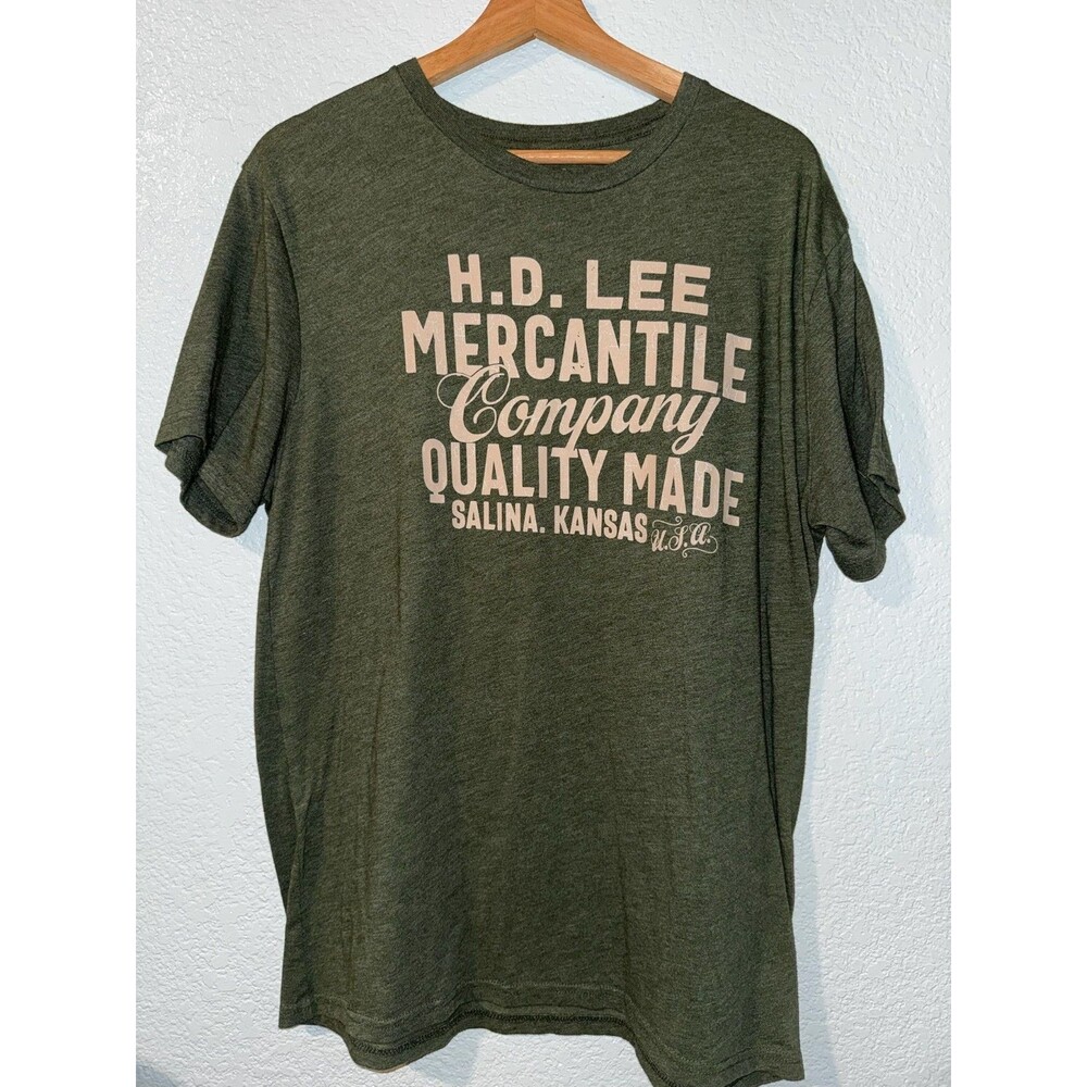 Lee H.D. Mercantile Company T Shirt Mens L Green Salina Kansas Graphic Tee